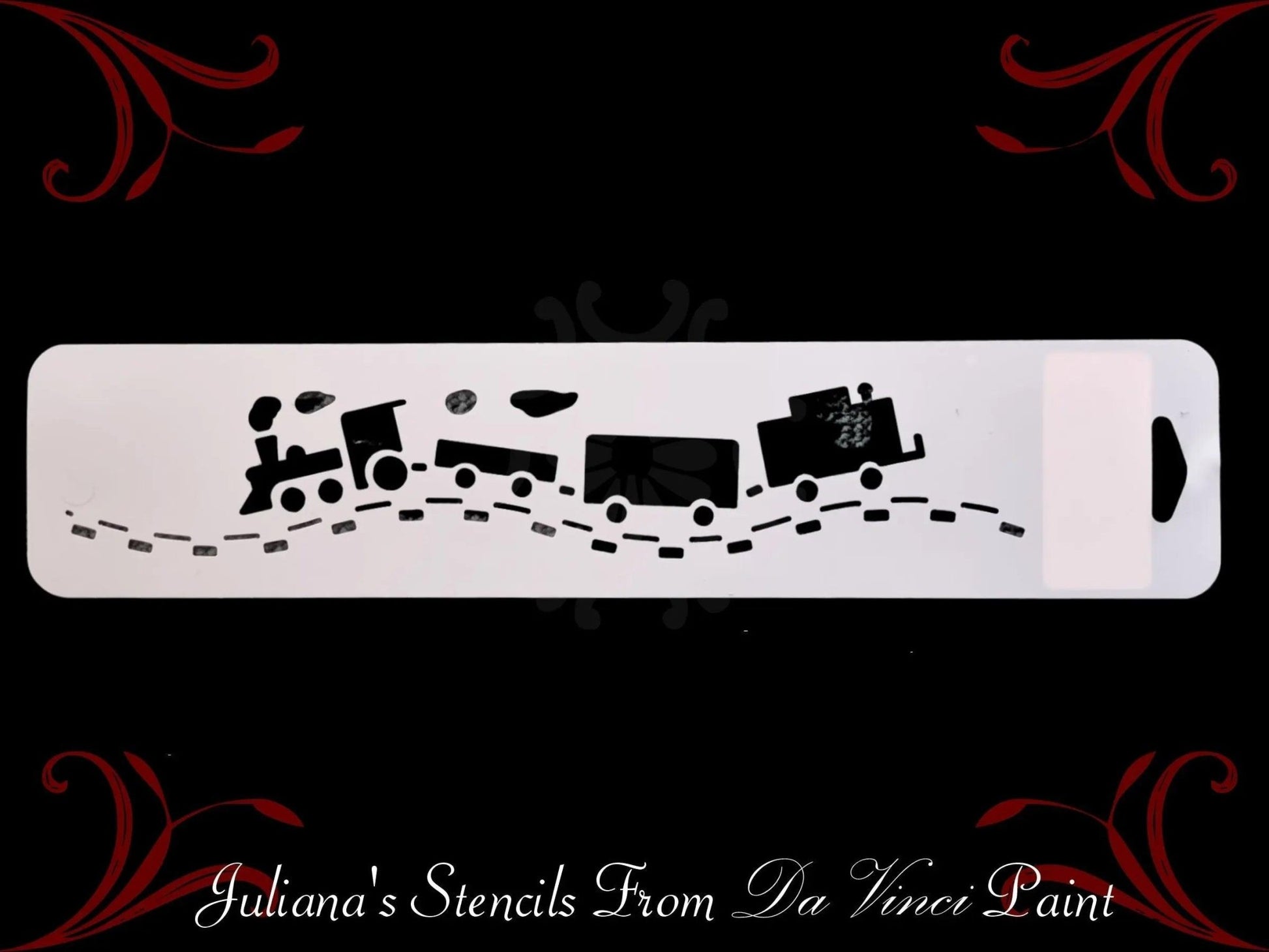 Choo Choo Train Border Childrens Wall / furniture paint stencil 355mm x 75mm-Vintique Concepts