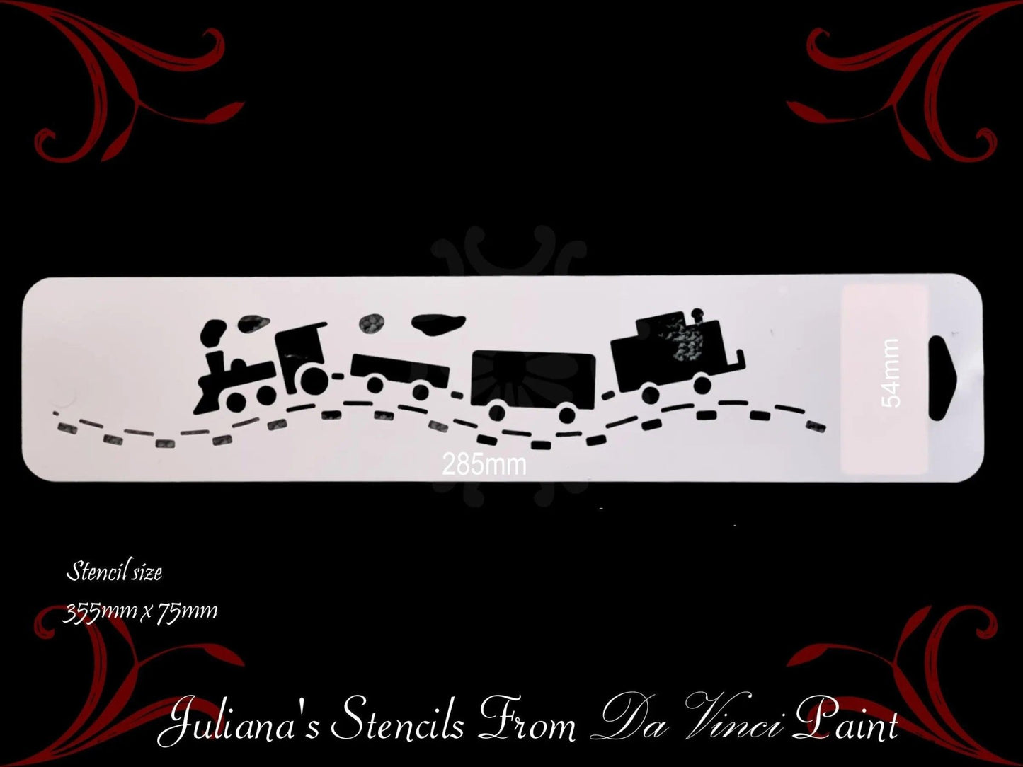 Choo Choo Train Border Childrens Wall / furniture paint stencil 355mm x 75mm-Vintique Concepts
