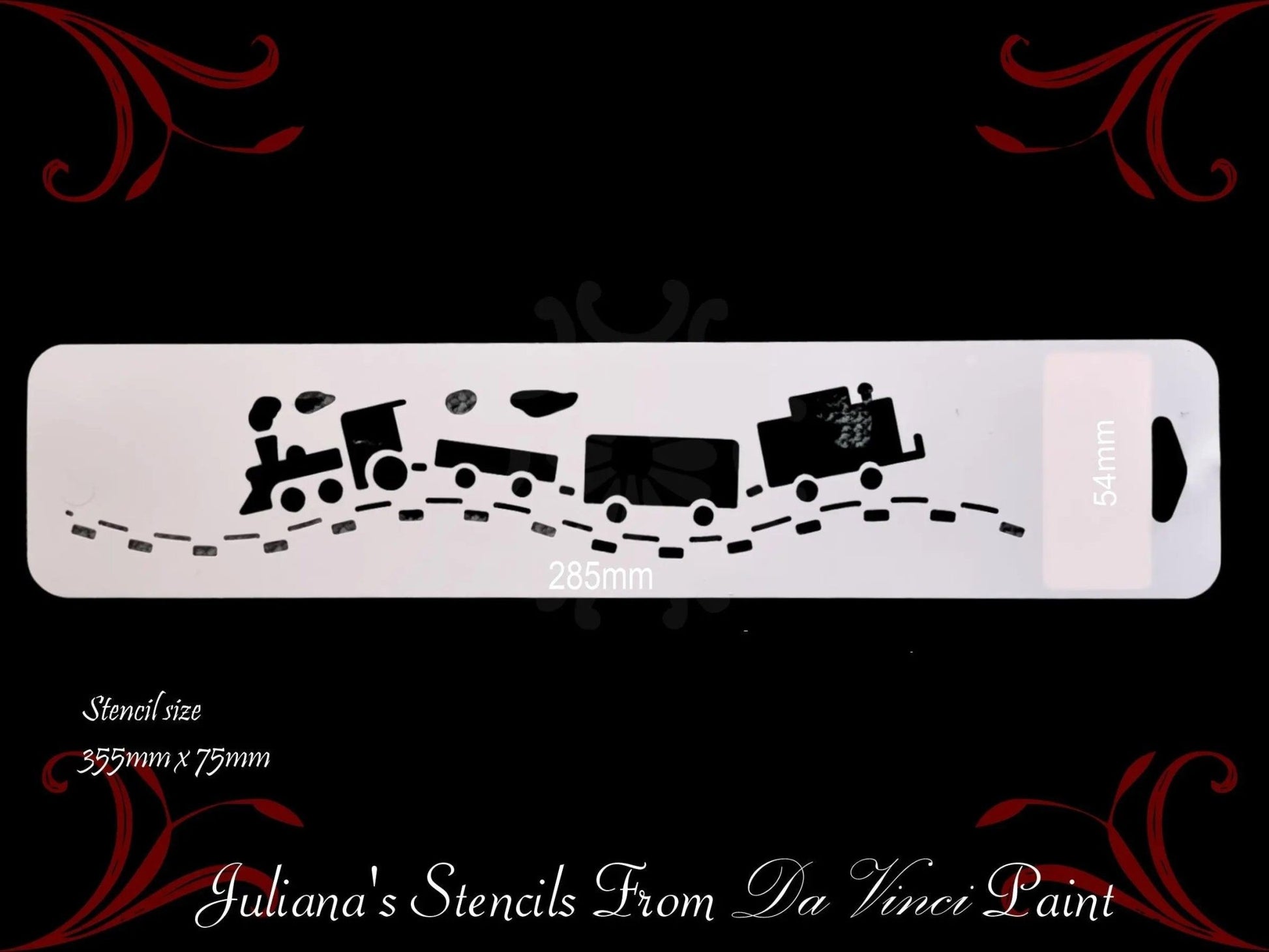 Choo Choo Train Border Childrens Wall / furniture paint stencil 355mm x 75mm-Vintique Concepts