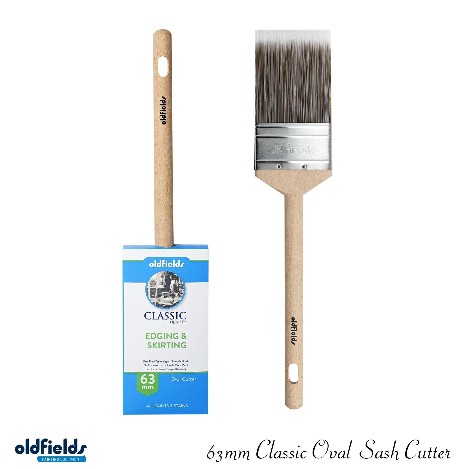 Classic 100% Tappered filament Sash & angle Cutters Paint Brushes from Oldfields-Vintique Concepts
