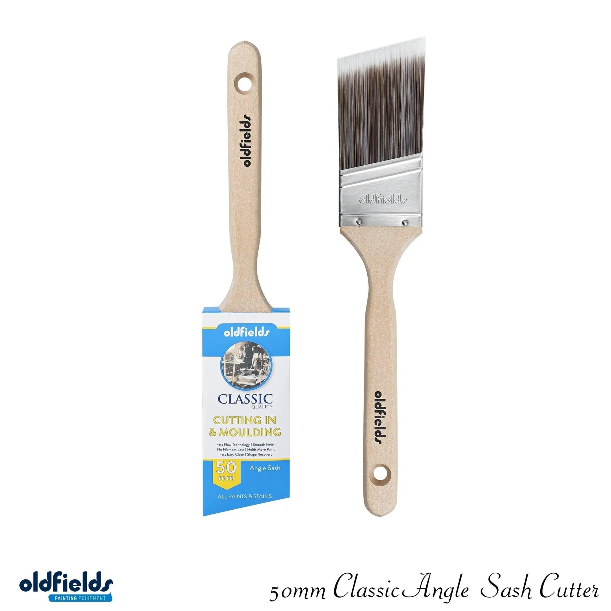 Classic 100% Tappered filament Sash & angle Cutters Paint Brushes from Oldfields-Vintique Concepts