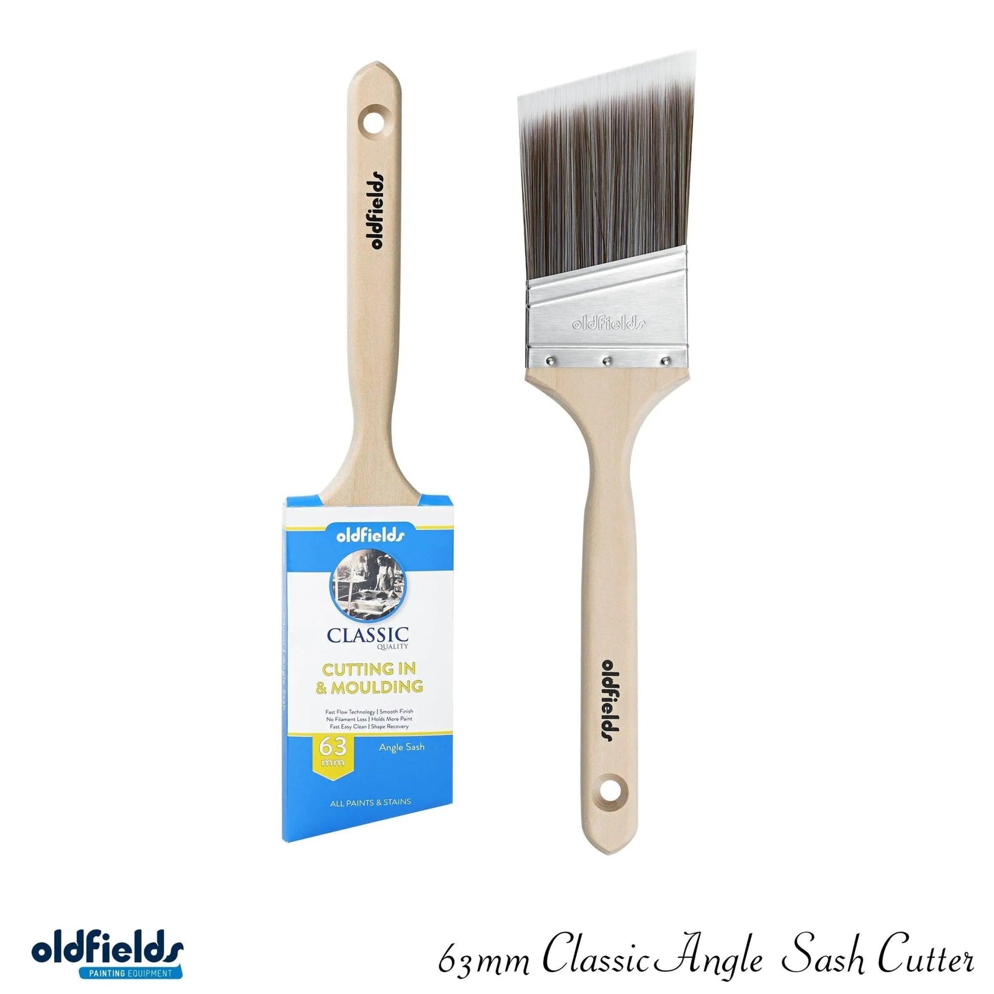 Classic 100% Tappered filament Sash & angle Cutters Paint Brushes from Oldfields-Vintique Concepts
