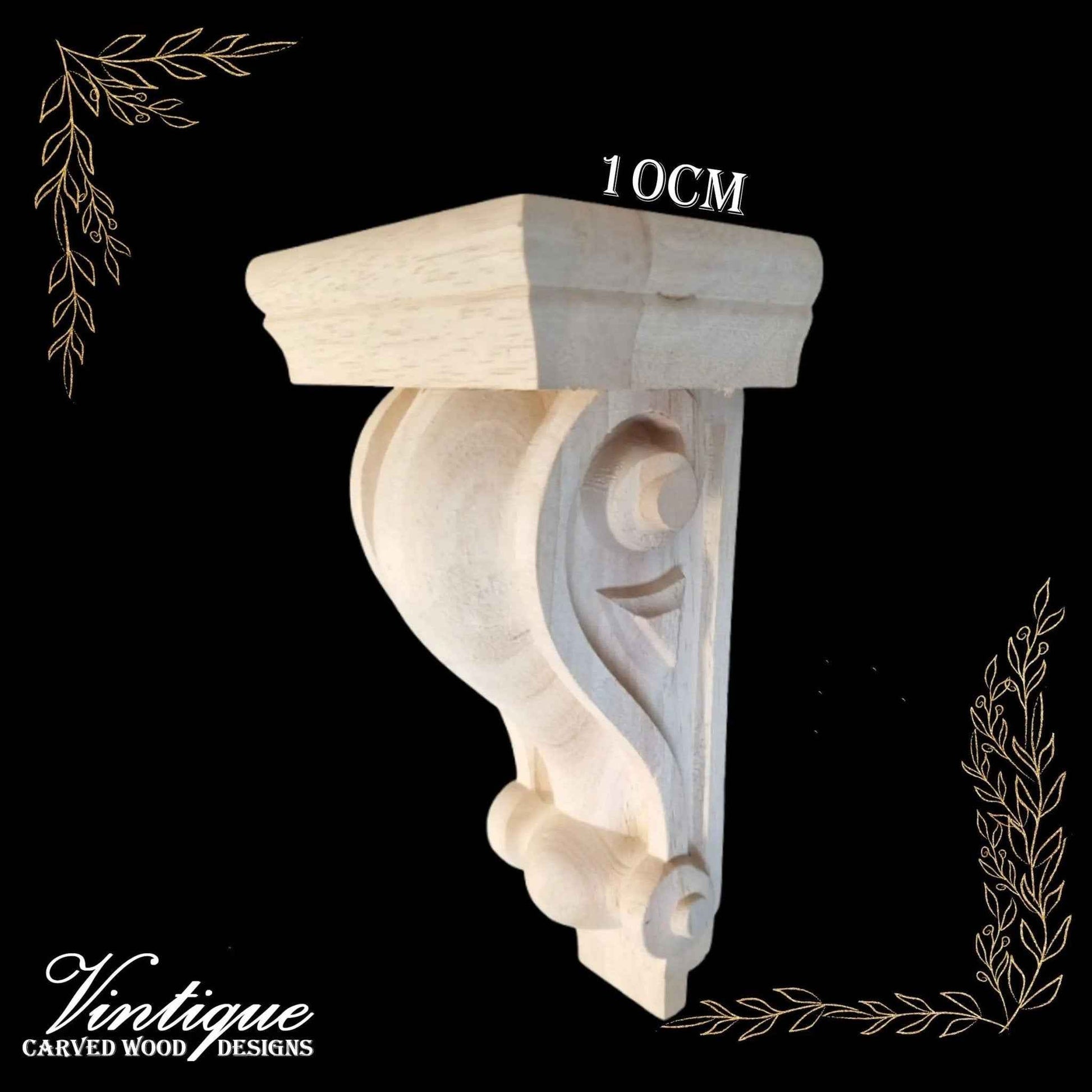 CLASSIC Large Scroll wooden corbell (each) 28cm x 28 x 10cm