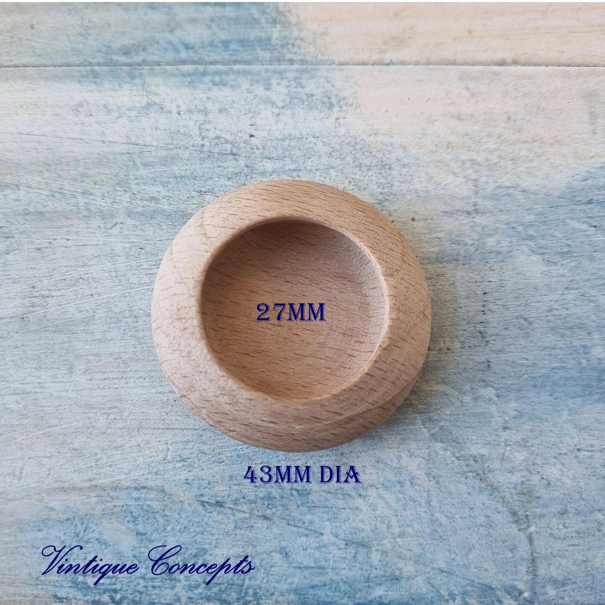 Concealed Cavity Round wooden door Handle 43mm dia-Vintique Concepts