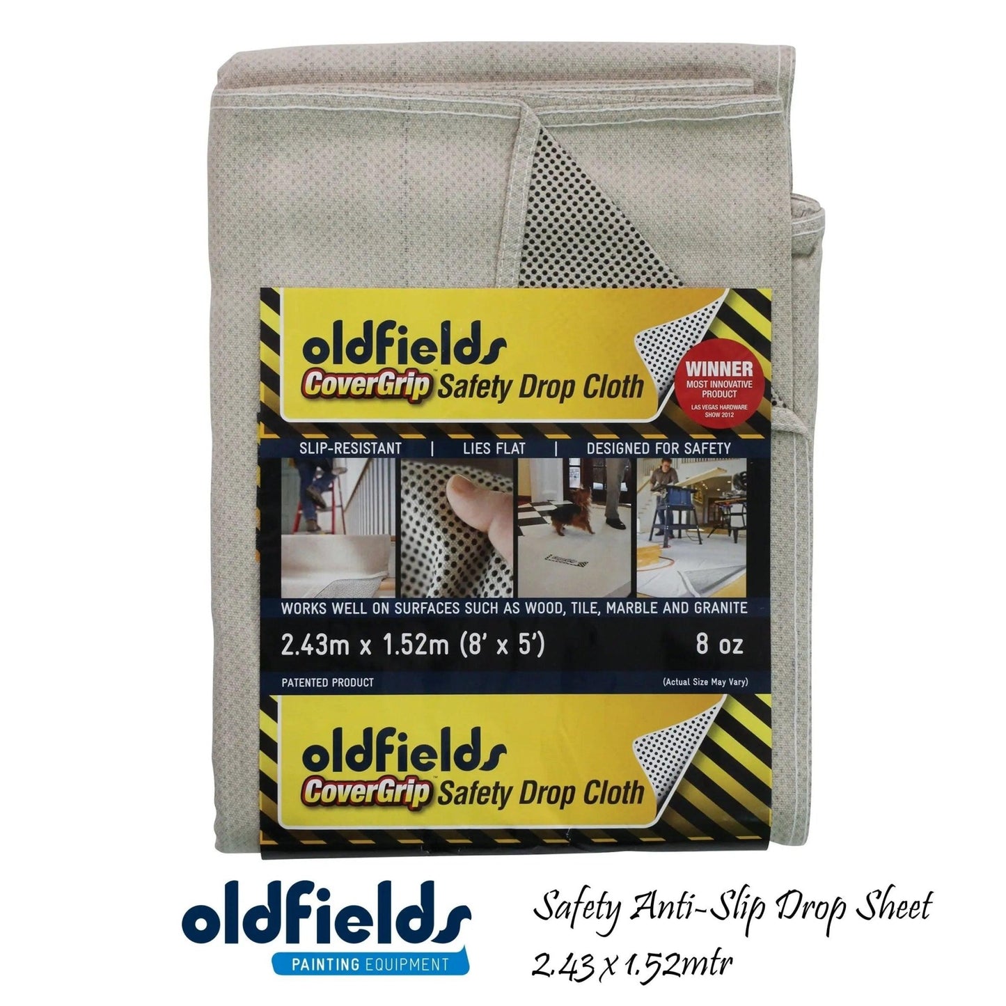 Covergrip safety anti-slip Drop Sheet 2.43 x 1.52Mtr from Oldfields-Vintique Concepts