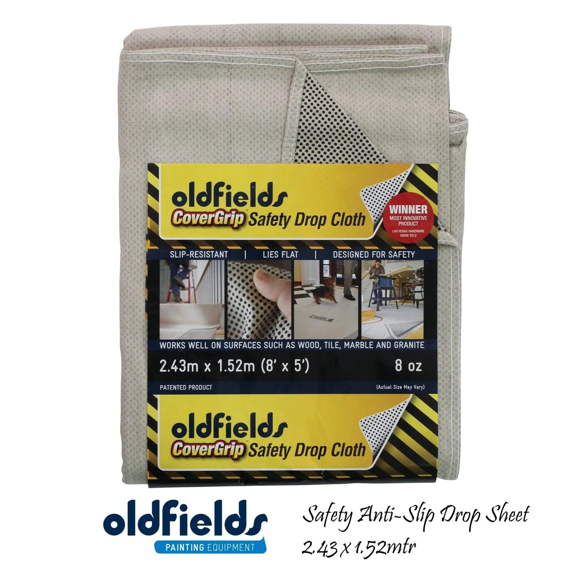 Covergrip safety anti-slip Drop Sheet 2.43 x 1.52Mtr from Oldfields-Vintique Concepts