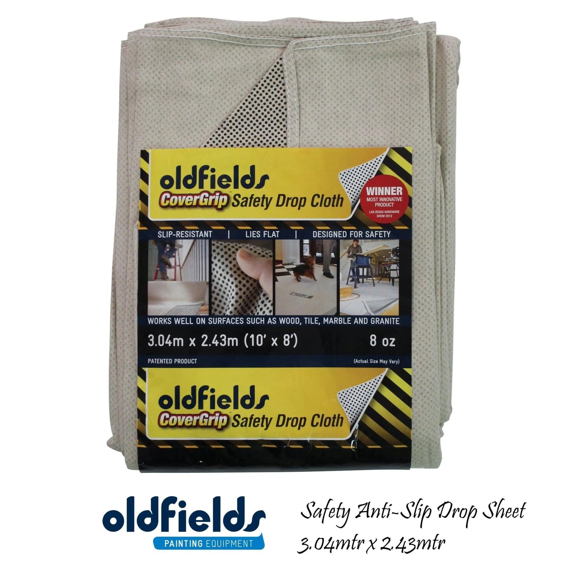 Covergrip safety anti-slip Drop Sheet 3.04 x 2.43Mtr from Oldfields-Vintique Concepts