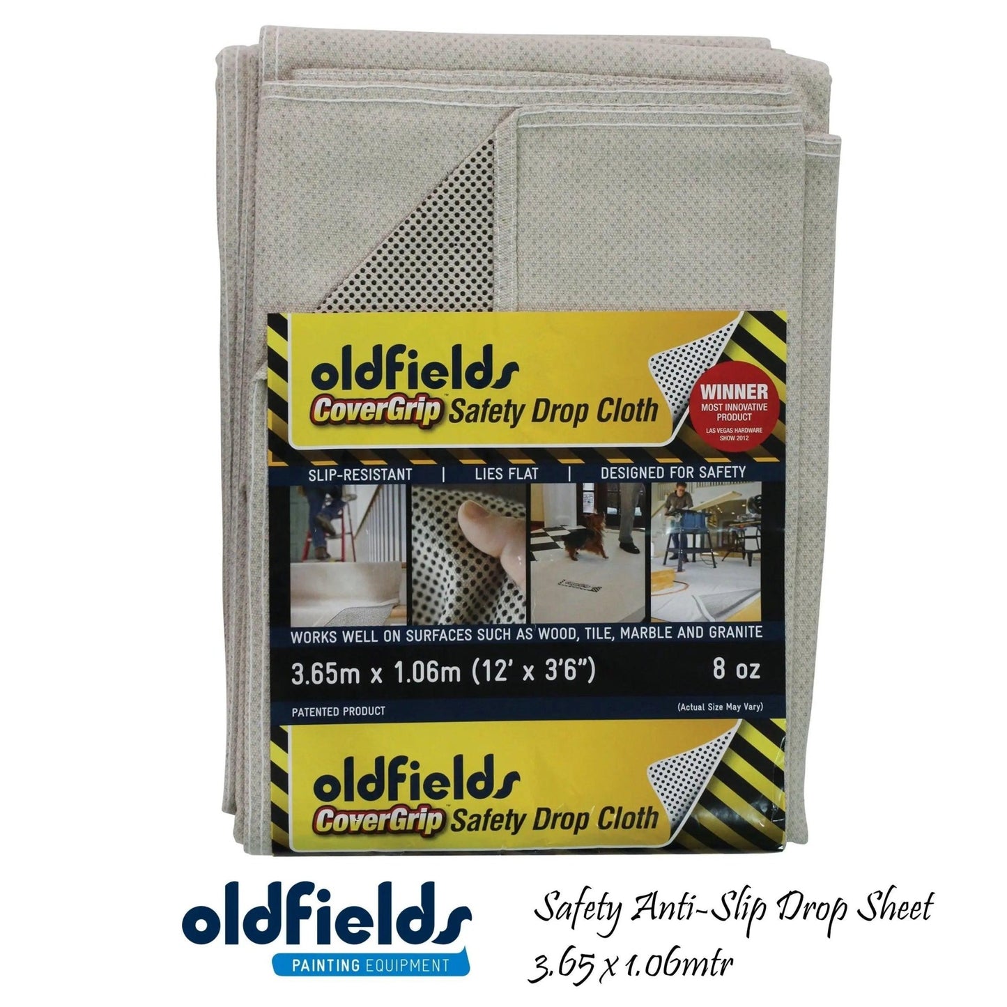 Covergrip safety anti-slip Drop Sheet 3.65 x 1.06Mtr from Oldfields-Vintique Concepts
