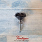Crystal Glass Cabinet Drawer Knob BLACK OPAL with Chrome Base 30mm Dia-Vintique Concepts
