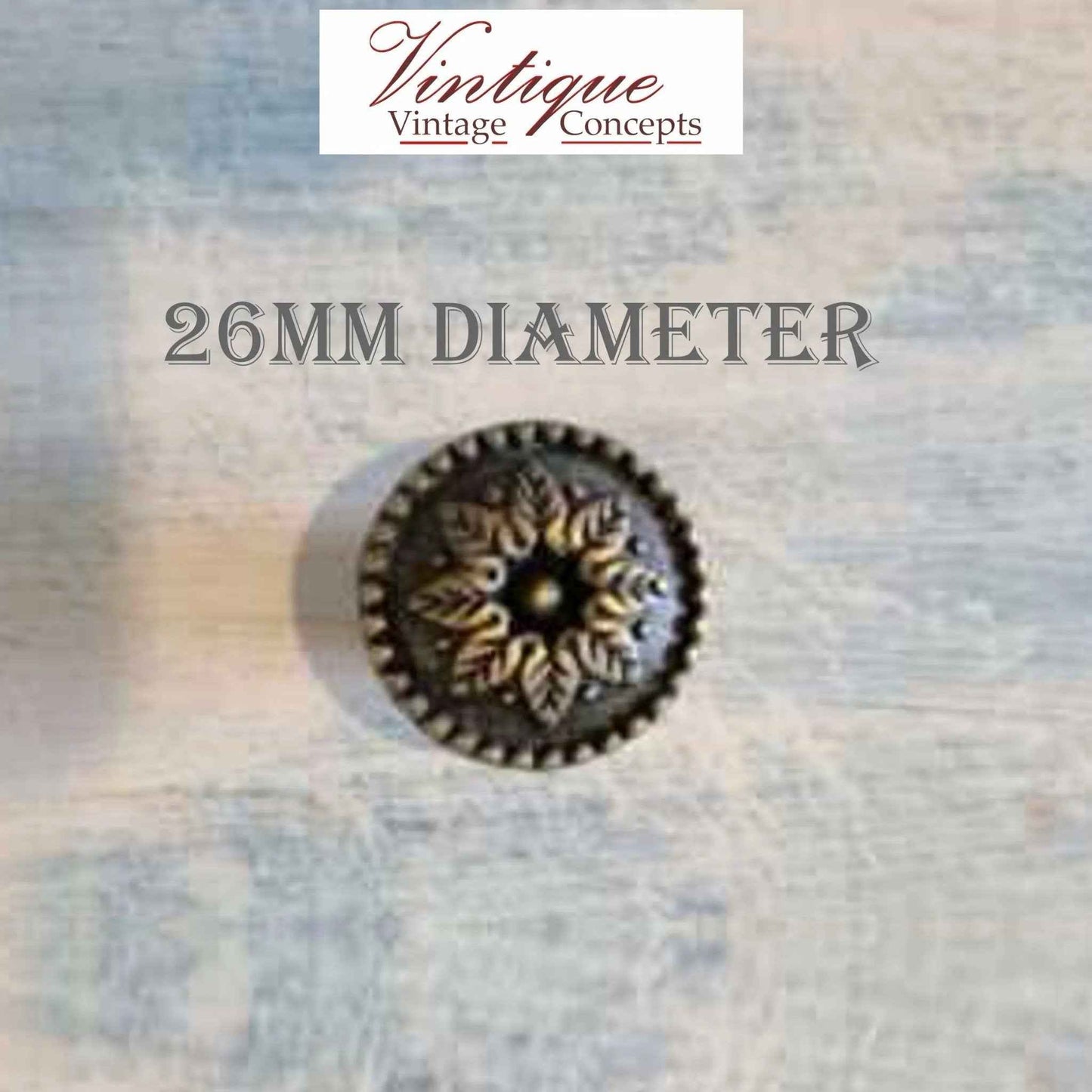 Daisy Bronze Furniture Knob Rose 26mm diameter