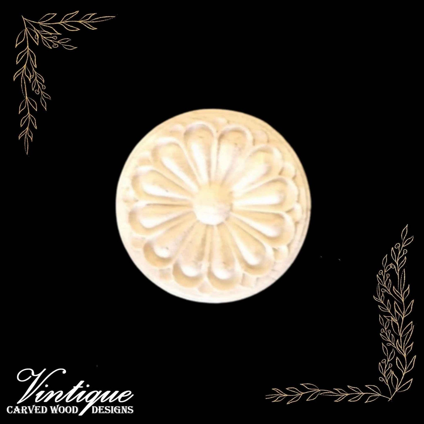 Daisy Furniture wood applique Onlay  12cm Diameter