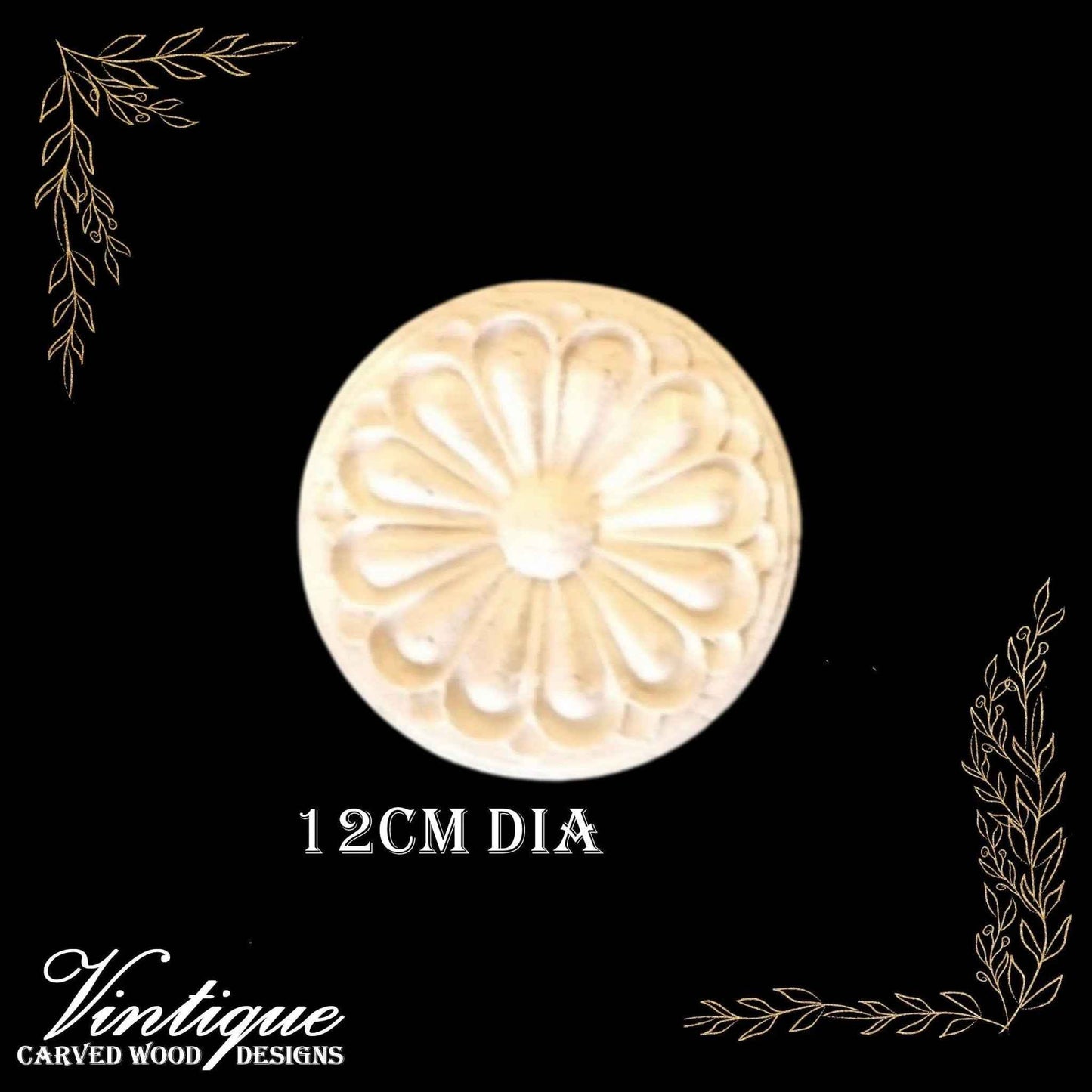 Daisy Furniture wood applique Onlay  12cm Diameter