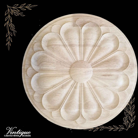 Daisy Furniture wood applique Onlay  30cm Diameter