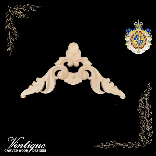 Dauphin Francais Furniture wood applique Onlay 15cm x 15cm-Vintique Concepts