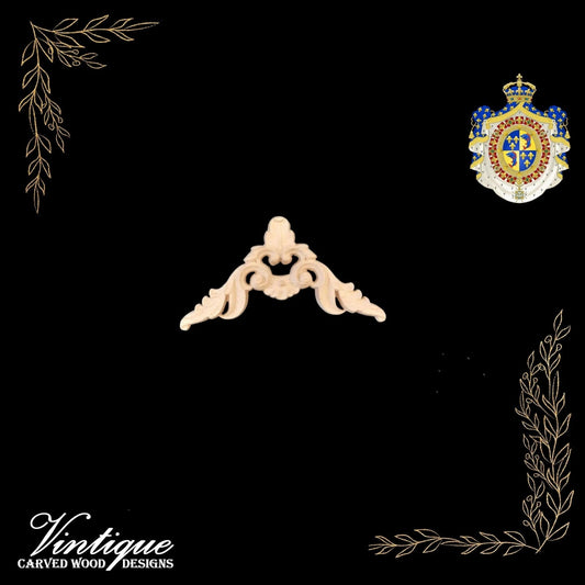 Dauphin Francais Furniture wood applique Onlay 8cm x 8cm-Vintique Concepts