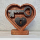 Deep Carved Pine"Lock and Key"  Mantle Heart-Vintique Concepts