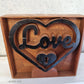 Deep Carved Pine"Love and Keyhole'  Mantle Heart-Vintique Concepts