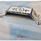 Distressed White Cast Iron Rectangle Cup Drawer Handle 118mm long-Vintique Concepts