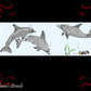 Dolphins border furniture paint stencil 455mm x 150mm-Vintique Concepts
