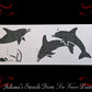 Dolphins border furniture paint stencil 455mm x 150mm-Vintique Concepts