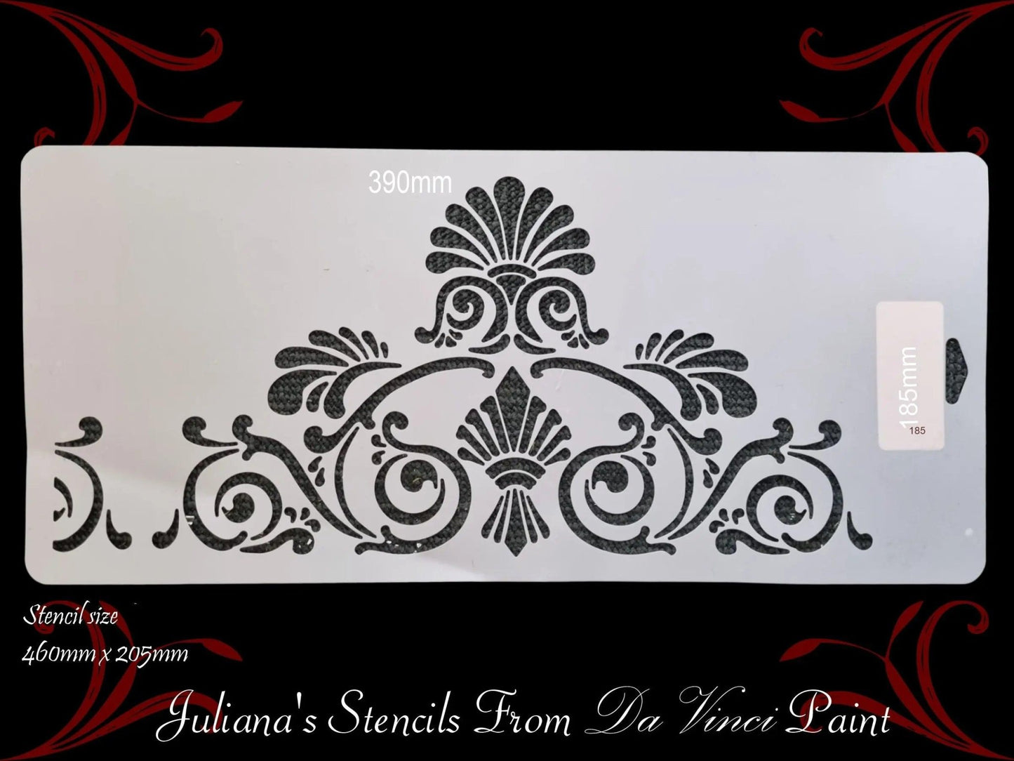 Edwardian scallop Motif vintage furniture paint stencil 203mm x 457mm (180mm high)-Vintique Concepts