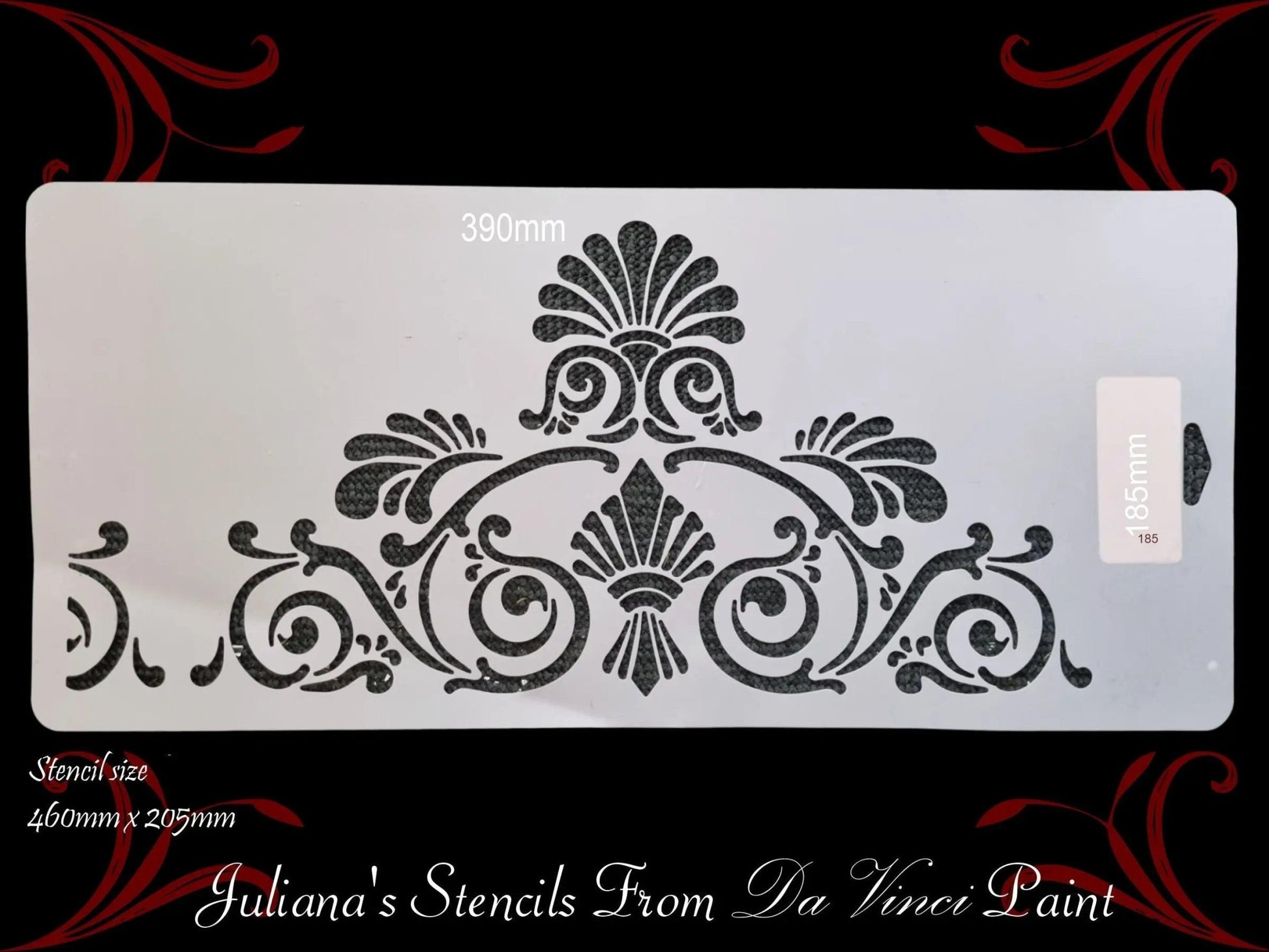 Edwardian scallop Motif vintage furniture paint stencil 203mm x 457mm (180mm high)-Vintique Concepts