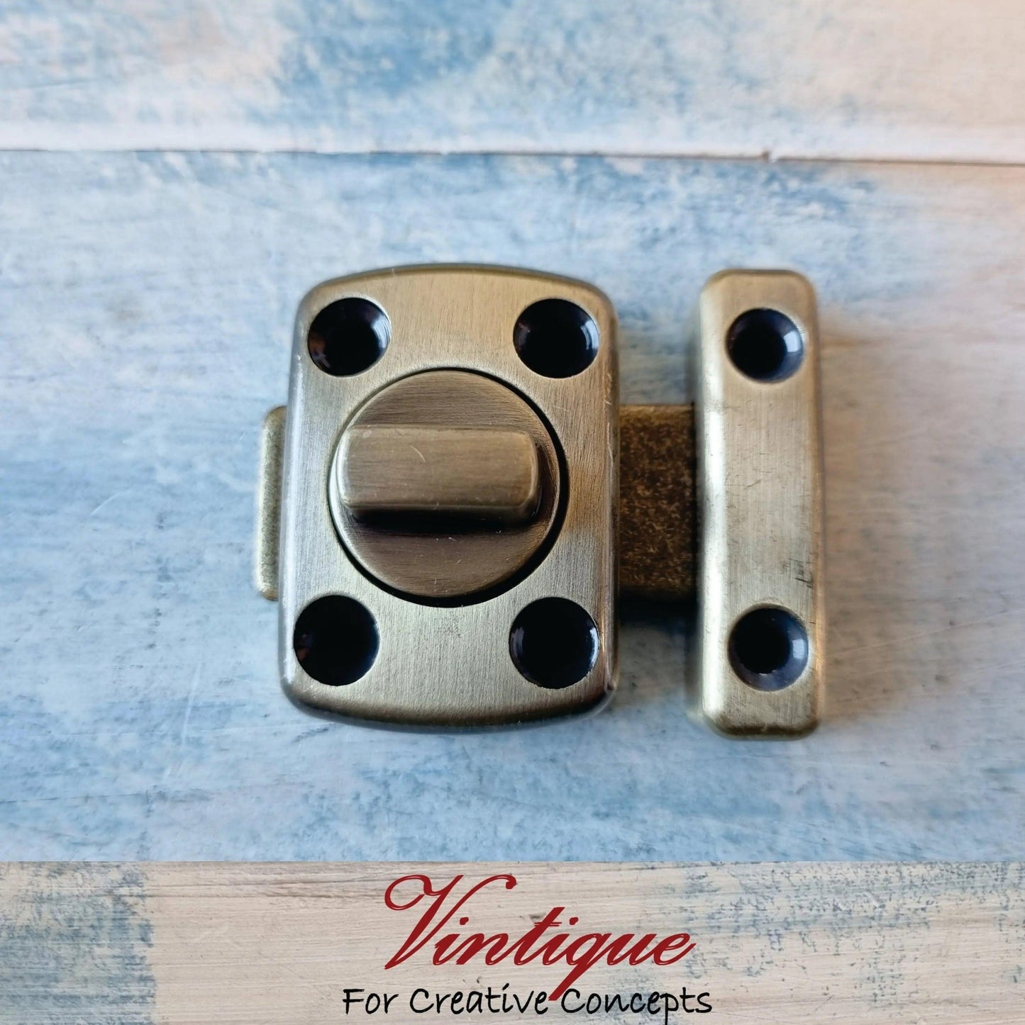Elegant Door / Cupboard latch lock Antique Gold 50mm x 42mm-Vintique Concepts
