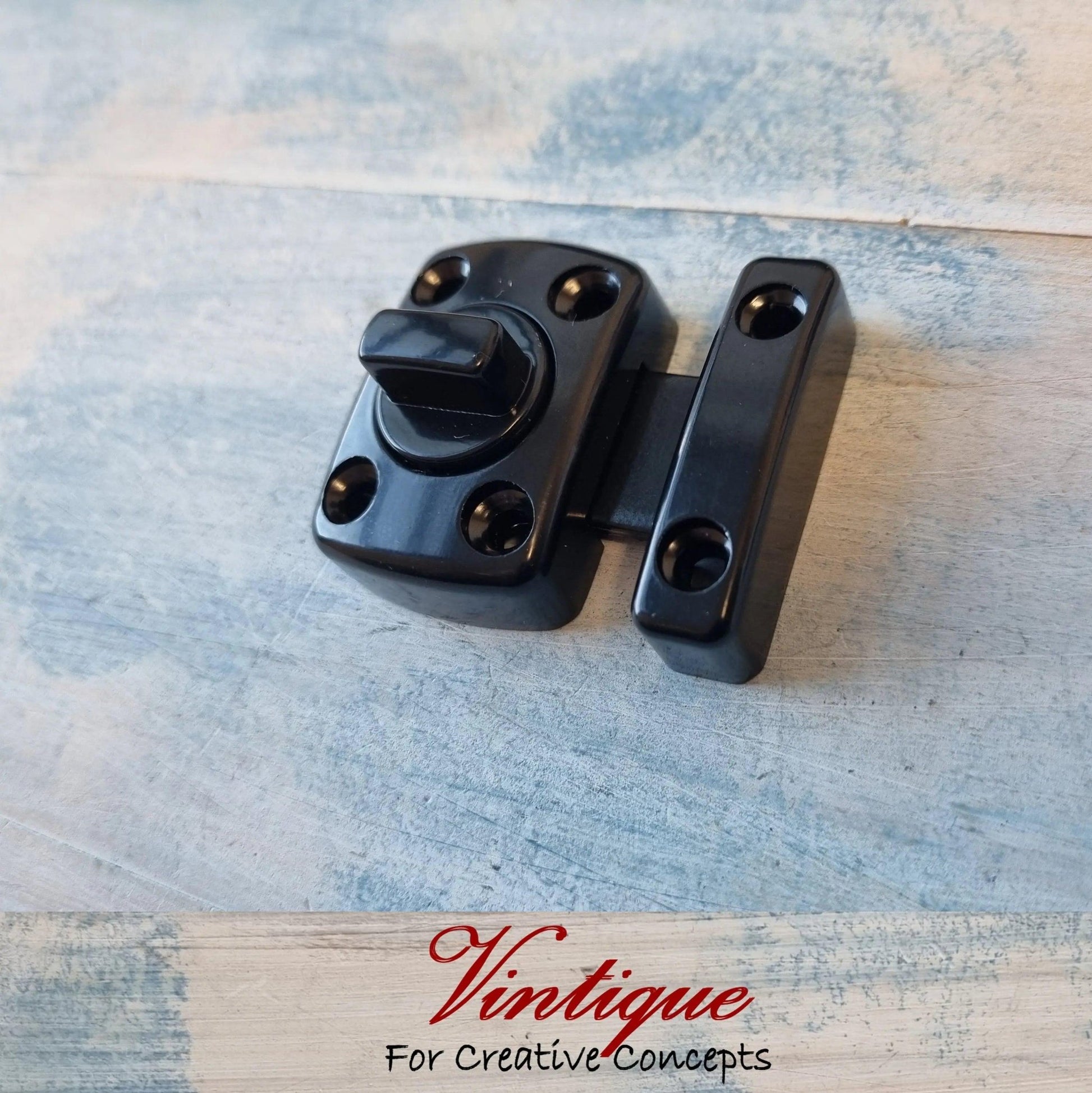 Elegant Door / Cupboard latch lock Black 50mm x 42mm-Vintique Concepts