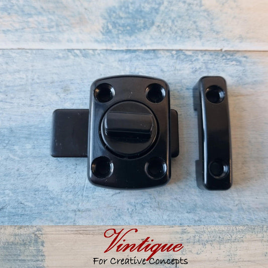 Elegant Door / Cupboard latch lock Black 50mm x 42mm-Vintique Concepts