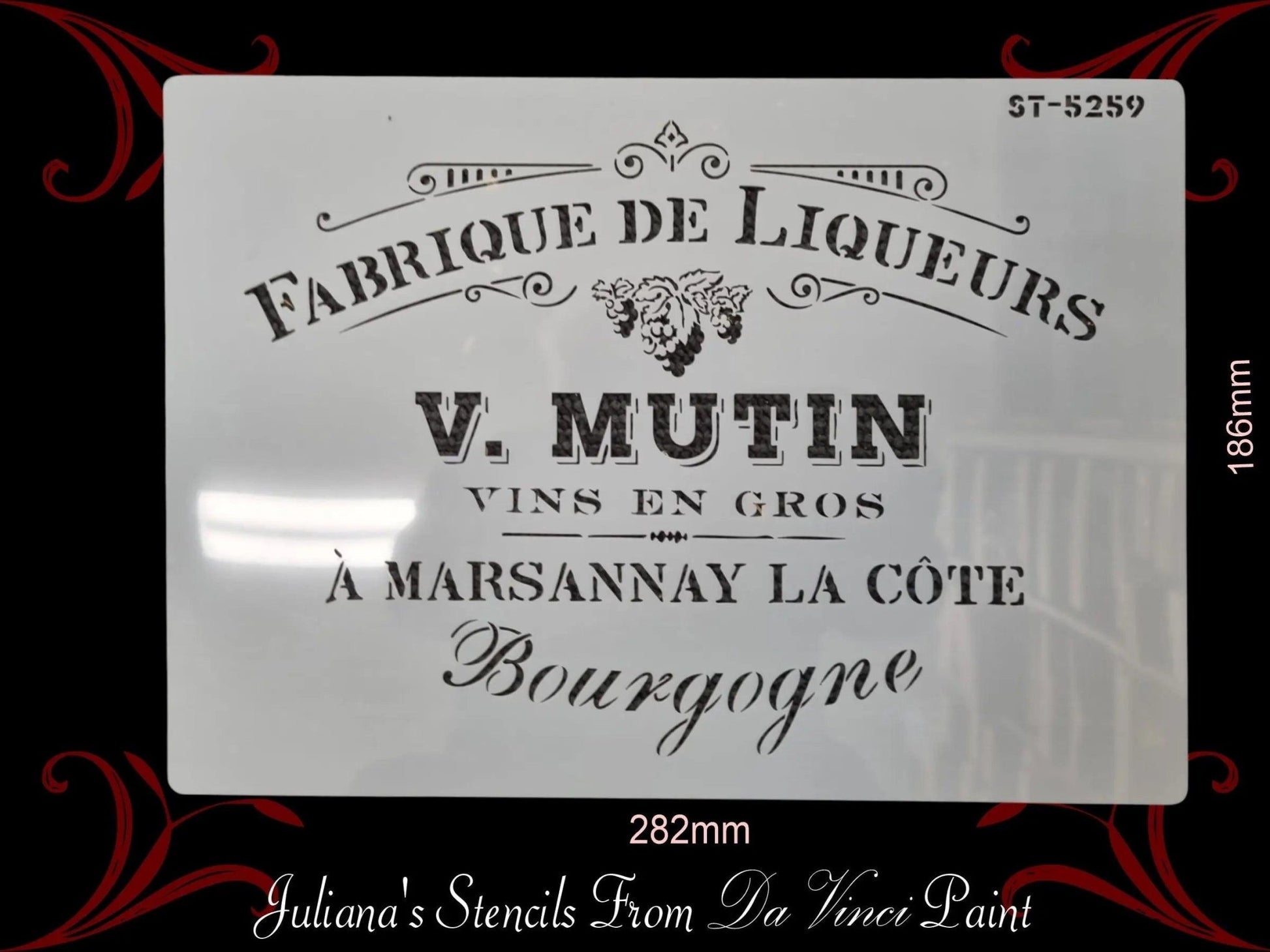 Fabrique De Liqueurs furniture French paint stencil (A4 Size)-Vintique Concepts