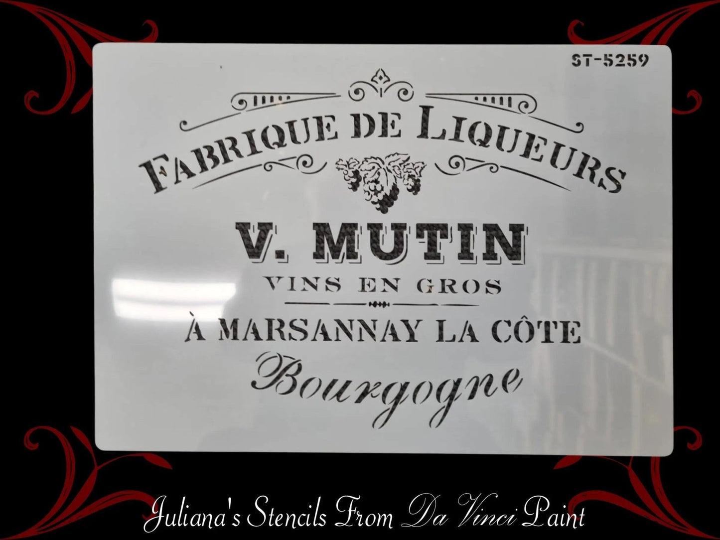 Fabrique De Liqueurs furniture French paint stencil (A4 Size)-Vintique Concepts