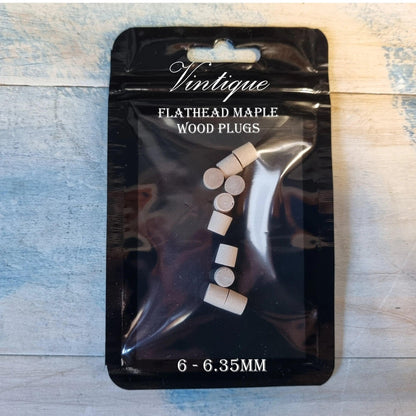 Flathead Tappered Wood Plugs -Maple 6.35mm & 9.5mm-Vintique Concepts