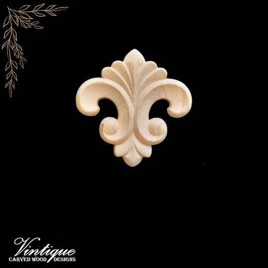 Fleur De Lis centre wood applique  10cm x 10cm