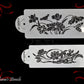 Floral Border Stencil for Cakes, Furniture painting  (1 pair)-Vintique Concepts