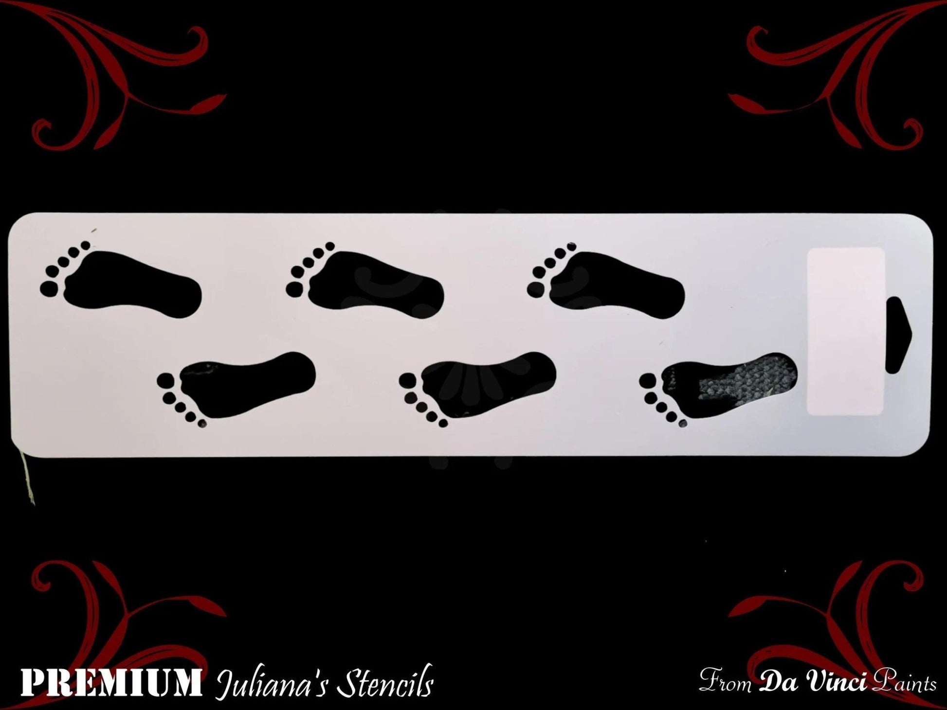 Foot Print Border vintage furniture & Wall  paint stencil 102mm x 385mm-Vintique Concepts