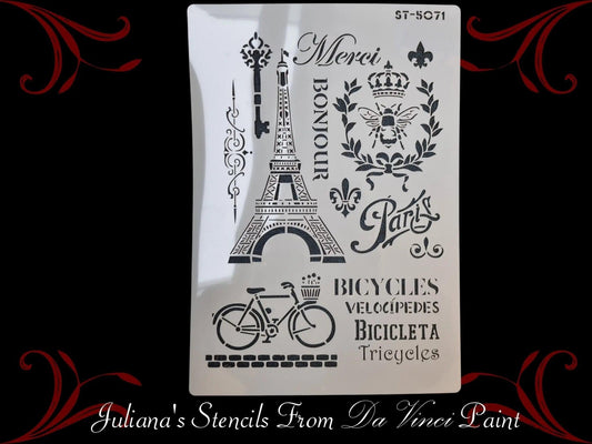 French Icons furniture Vintage paint stencil (A4 Size)-Vintique Concepts