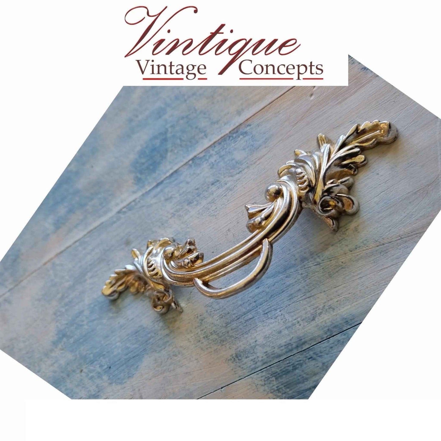 French Provence Silver (chrome) Ornate Drawer handle 135mm long