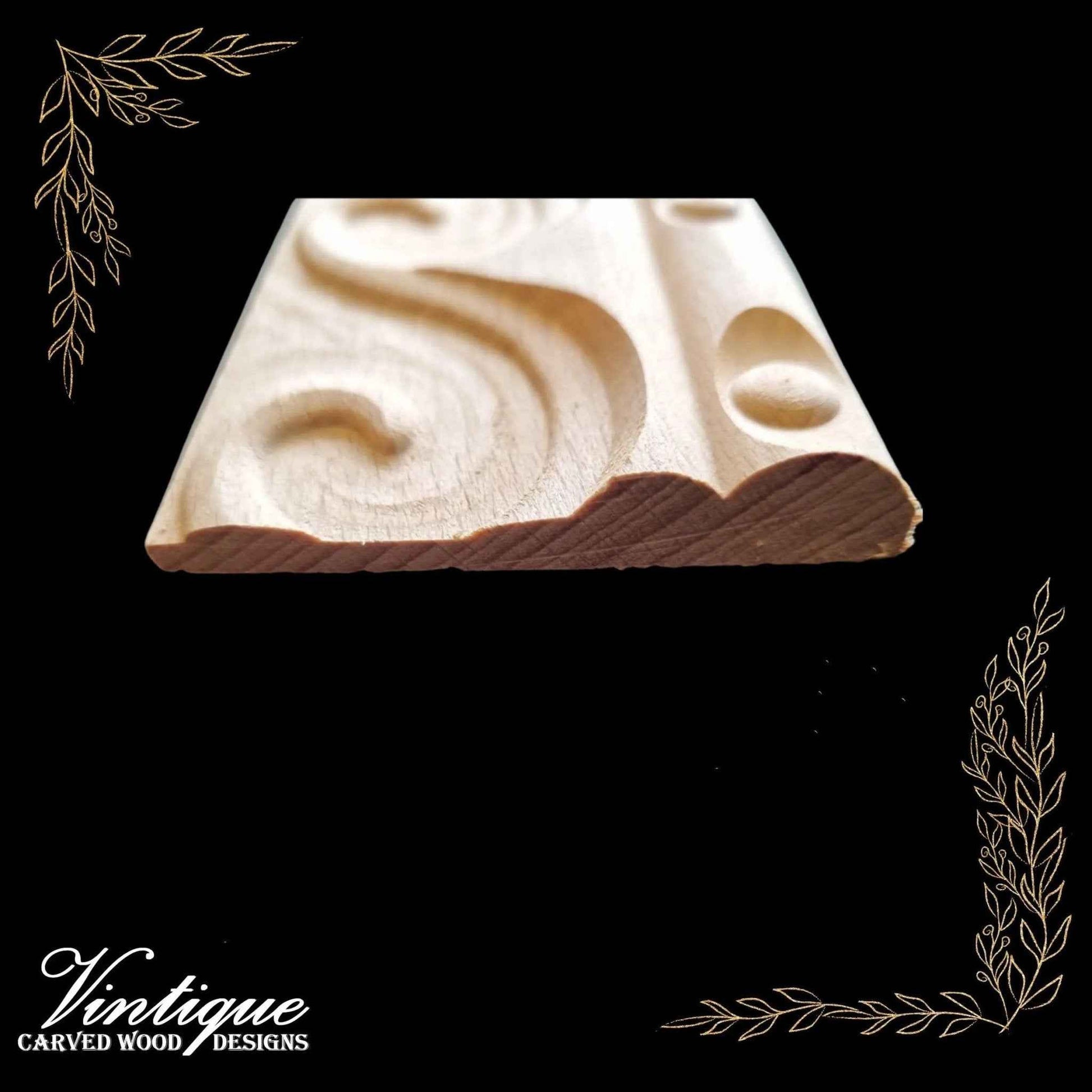 Georgian Spiral wood border trim moulding 66mm wide