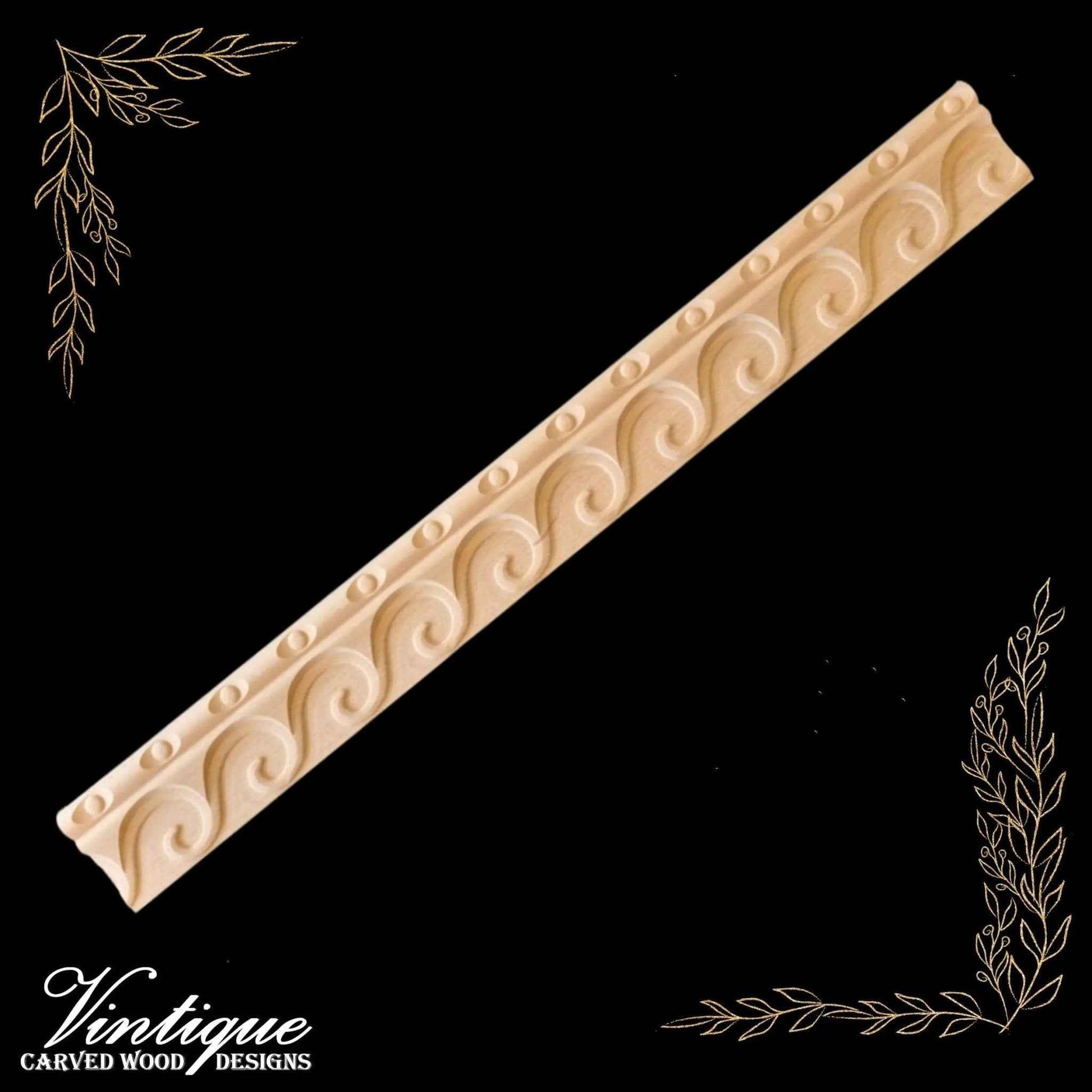 Georgian Spiral wood border trim moulding 66mm wide