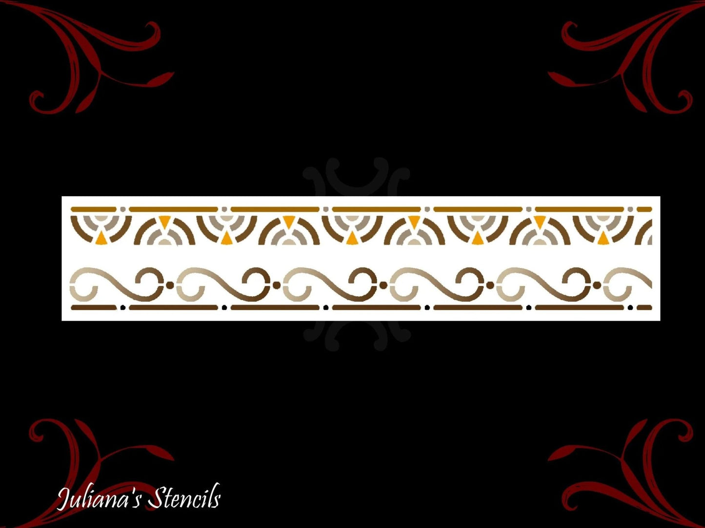 Greek pattern Border vintage furniture paint stencil 355mm x 75mm-Vintique Concepts