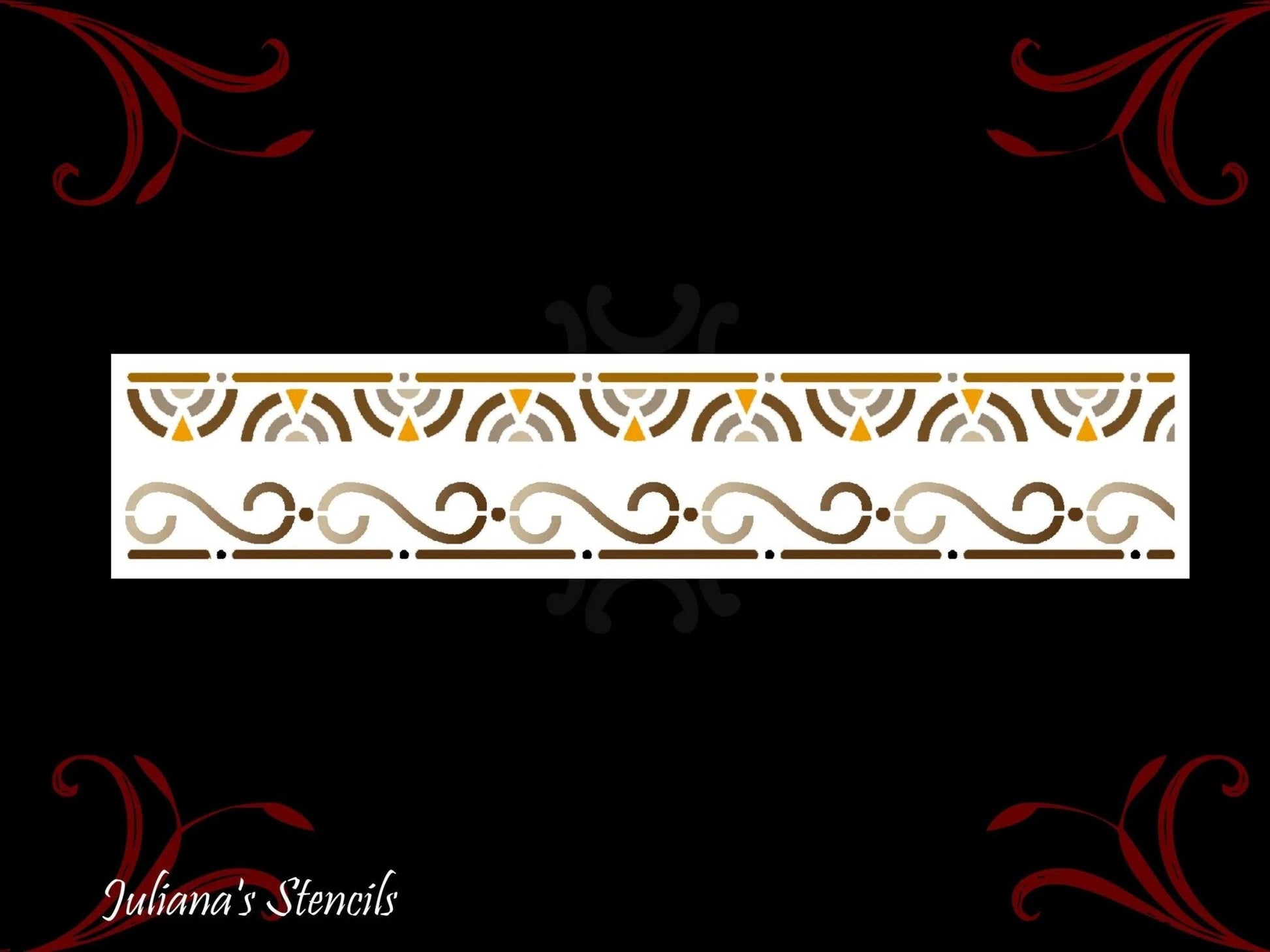 Greek pattern Border vintage furniture paint stencil 355mm x 75mm-Vintique Concepts