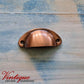 Half Moon Drawer Pull  Handle Antique Copper 86mm