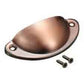 Half Moon Drawer Pull  Handle Antique Copper 86mm