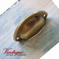 Half Moon Drawer Pull  Handle Antique Gold 86mm