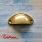 Half Moon Drawer Pull  Handle Antique Gold 86mm