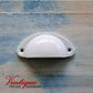 Half Moon Drawer Pull  Handle Antique White 86mm