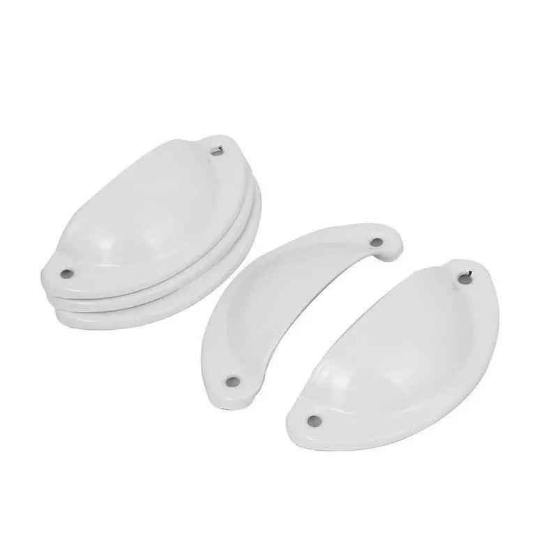 Half Moon Drawer Pull  Handle Antique White 86mm-Vintique Concepts