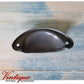 Half Moon Drawer Pull  Handle Batleship Grey 86mm-Custom Colours