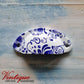 Half Moon Drawer Pull  Handle Blue Vines 86mm-Custom Colours