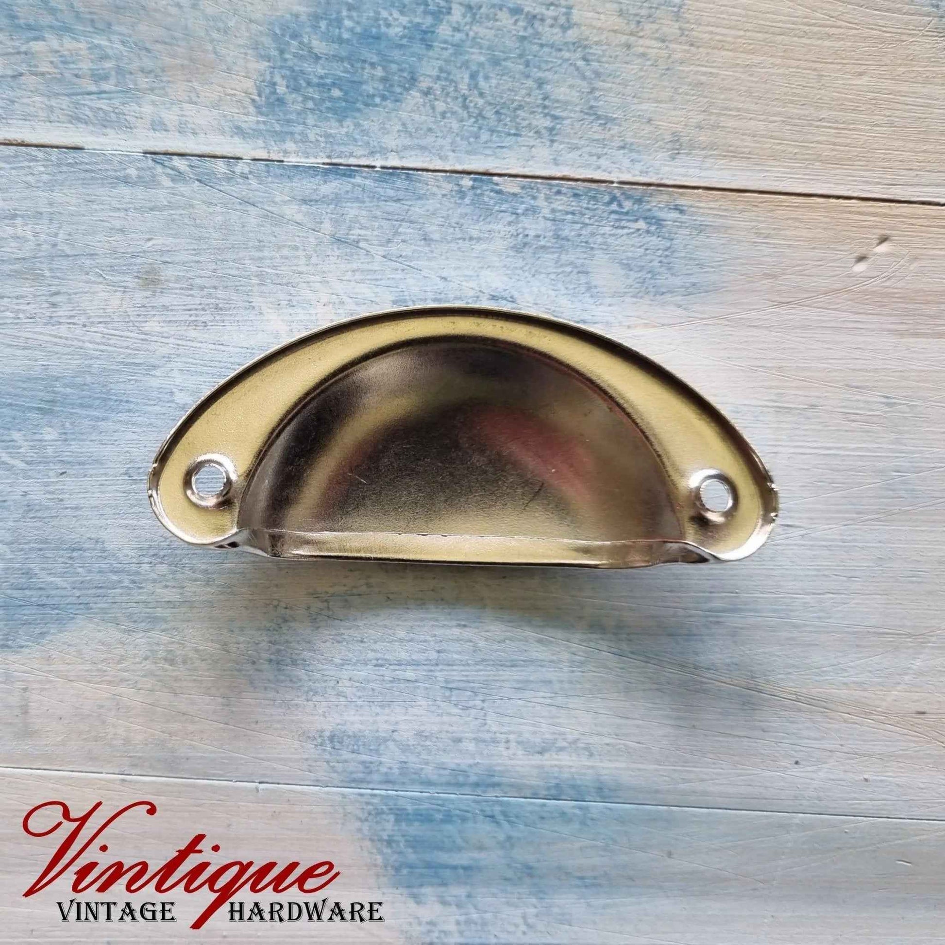 Half Moon Drawer Pull  Handle Silver 86mm